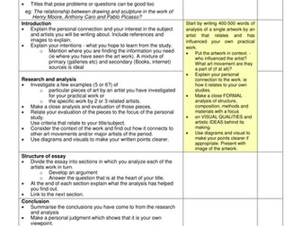 Writing structure for A level personal study