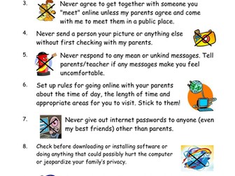 10 rules for e-safety and SMART thinking