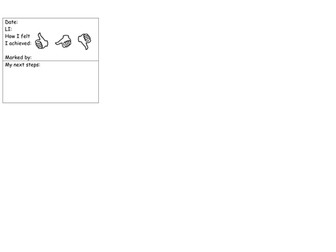 Small self-assessment sheets