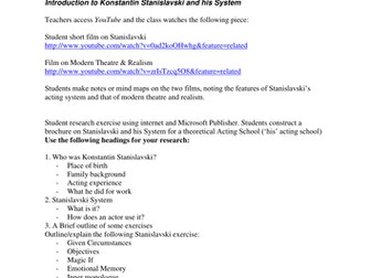 10 WEEK UNIT: Creating A Character - Stanislavski