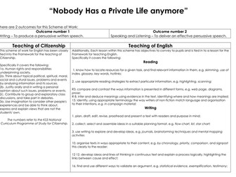 Nobody has A private Life whole scheme of work