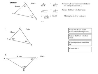 KS4 GCSE Maths Using Sine Rule