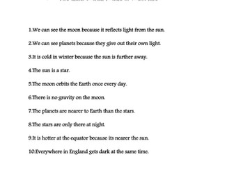 Space misconceptions