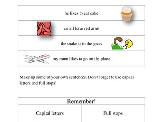 Capital letters and full stops