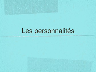Personalities / Comparatives