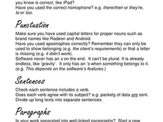 Proofreading Checklist