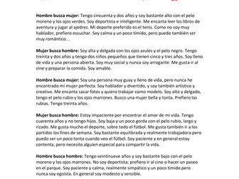 Personality/Physical Descriptions - Lonely Hearts