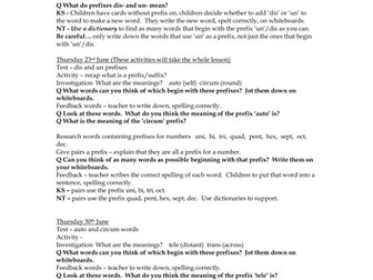 Spelling lessons - prefixes
