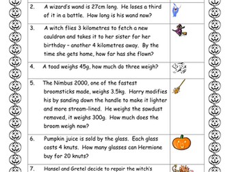 Hallowe'en Maths Quiz
