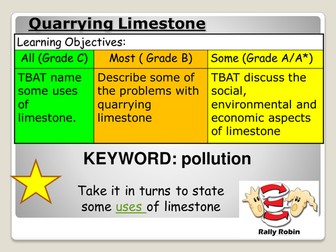 AQA C1 2.5 Issues of quarrying Limestone