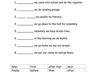 Time Openers / Connectives