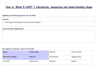 Y6 Maths outline plans for all blocks and units