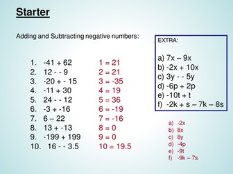 Multiplying and Dividing Negative number powerpoin