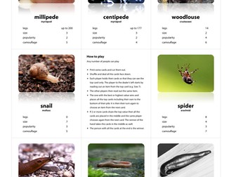 Minibeast Trump Cards