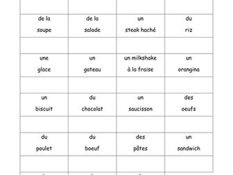 La Nourriture - food / drink worksheet