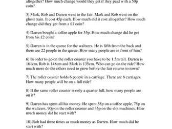 Maths - problem solving activities