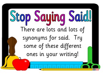 Stop saying said!