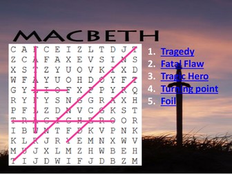 MacBeth: Starter for introducing Tragedy.