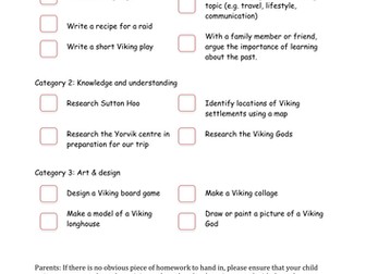 Viking topic homework