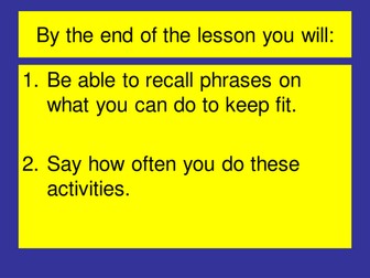 Keeping Fit and adverbs