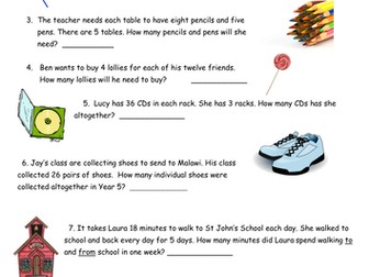 Multiplication Word problems