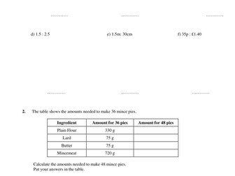 Ratio & Proportion: Homework Worksheets