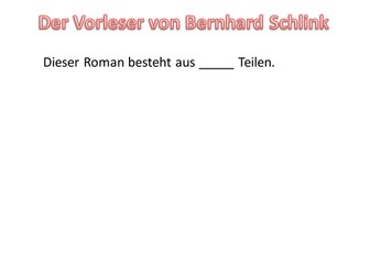 Introduction to Der Vorleser (The Reader)