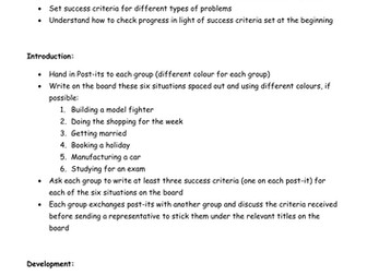 Setting Success Criteria in Science