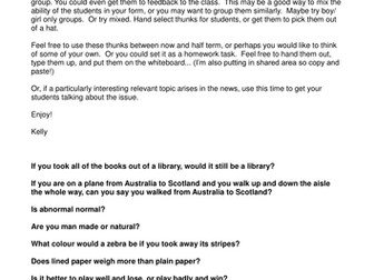 Thunks... Tutor time thinking!