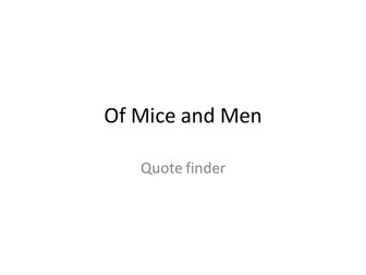 Of Mice and Men quote finder