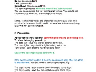 Apostrophe factsheet