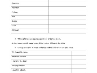 Parts of speech revision