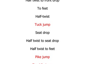 Gcse Pe Trampoline Routines Teaching Resources