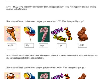 Money questions problem solving