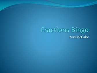 KS2/KS3 Fractions Bingo Game