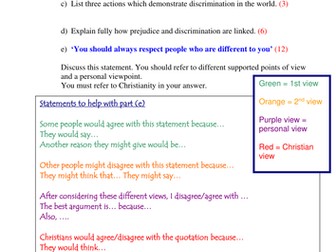 Assessment - OCR - Religion and Equality