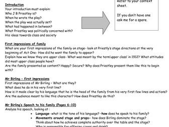 An Inspector Calls Essay Plan
