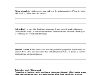 Clothes and occasions