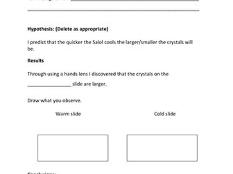 Igneous Rocks, Salol Practical + Plenary Activity