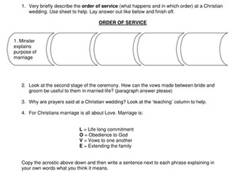 Christian Marriage Ceremonies: Tasks