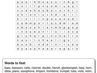 Instrumental wordsearch