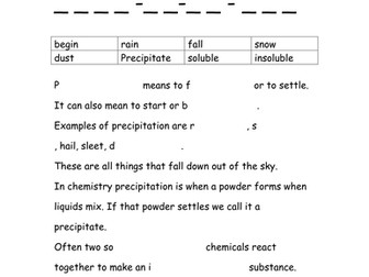 Chemical Reactions - Precipitation