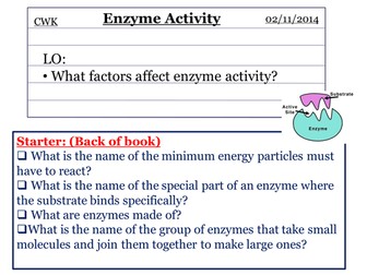 The effect of temperature & pH on enzyme activity