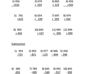 Addition and subtraction