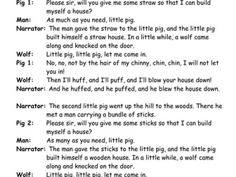 3 little pigs play script