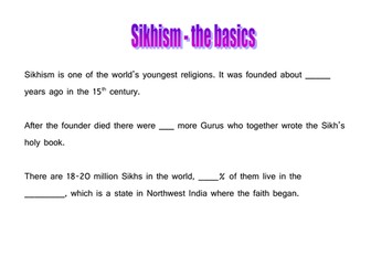 Sikhism resources for 5 lessons