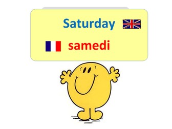 Mr Men English- French days of the week