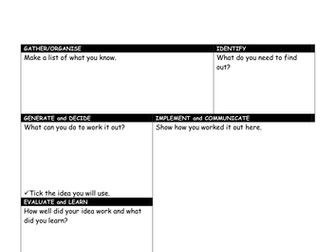 Maths Problem Solving Template