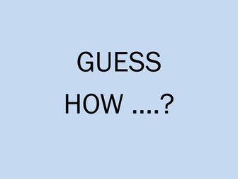 Maths Starter - estimating weight & measure