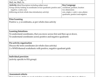 Themed coordinates worksheets (x2)